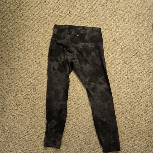 Lululemon Athletica Charcoal Diamond Pattern Leggings, Align 25 Inch High Rise - Picture 1 of 3